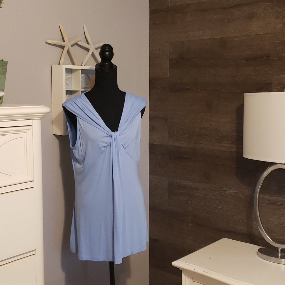 Baby Blue Sleeveless Tunic Top